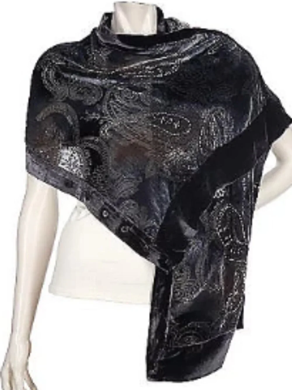 Lizden Velvet Beaded Burnout Shrug  16774